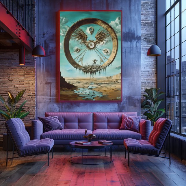 Surreal Floating Circular Structure with Abstrakte Poster (Von Creator hochgeladen)