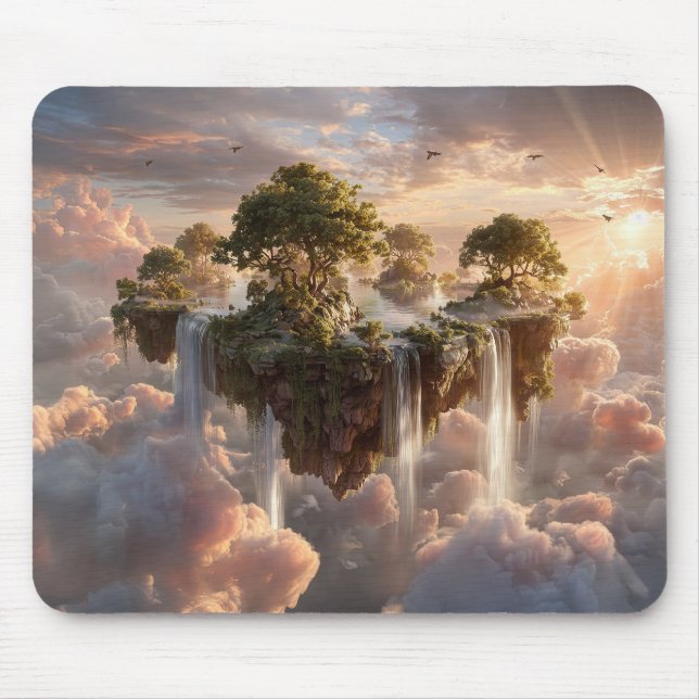 Surreal Floating Islands with Waterfall Mousepad (Vorne)
