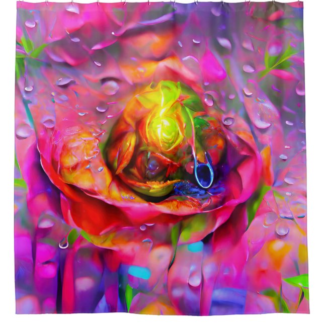 Surreal Floral Art Duschvorhang (Vorderseite)