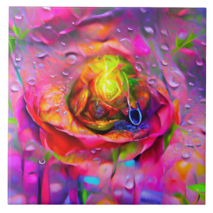 Surreal Floral Art Fliese