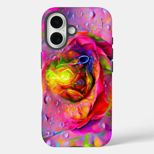 Surreal Floral Art iPhone 16 Hülle (Rückseite)