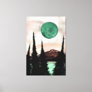 Surreal Forest Moon Land Statement Piece Leinwanddruck