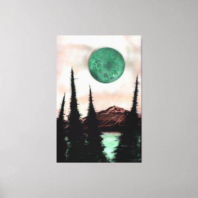 Surreal Forest Moon Land Statement Piece Leinwanddruck (Vorderseite)