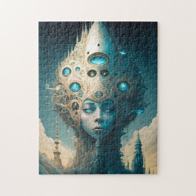 Surreal Futuristische Alien Woman Lanscape (Vertikal)