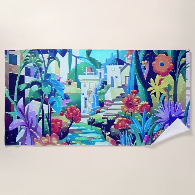 Surreal Garden - Blumenbild 2 Strandtuch (Vorderseite)