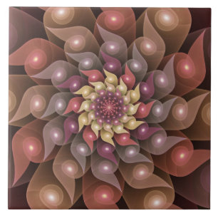 Surreal glänzende Blume moderne abstrakte Fraktal- Fliese