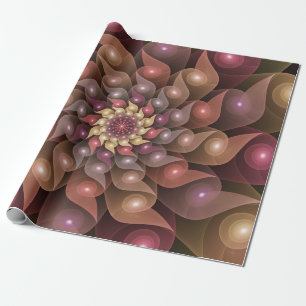 Surreal glänzende Blumen moderne abstrakte Fraktal Geschenkpapier
