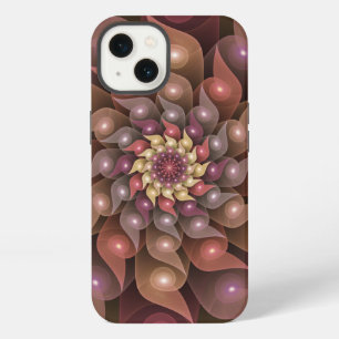 Surreal glänzende Blumen moderne abstrakte Fraktal iPhone Hülle
