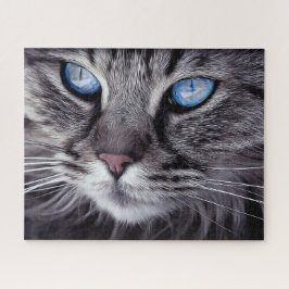 Surreal Gray Cat Blue Eyes Family Fun Hard