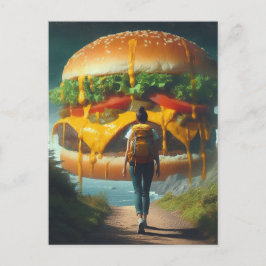 Surreal Hiker Dreaming von Riesenkäseburger Postkarte