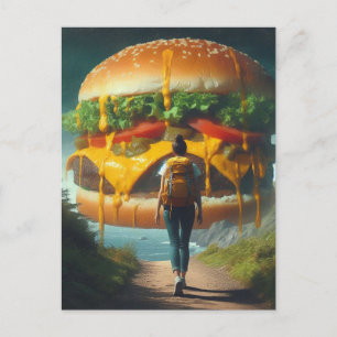 Surreal Hiker Dreaming von Riesenkäseburger Postkarte