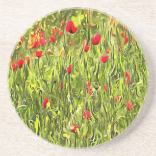 Surreal Hypnotic Poppies Getränkeuntersetzer