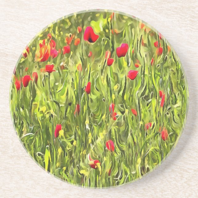 Surreal Hypnotic Poppies Getränkeuntersetzer (Vorne)