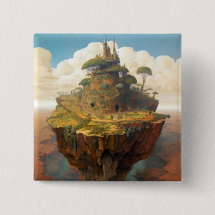 Surreal Island Landschaft Fantasy Art Button