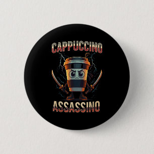 Surreal Italienisch Brainrot Cappuccino Inn Funny Button