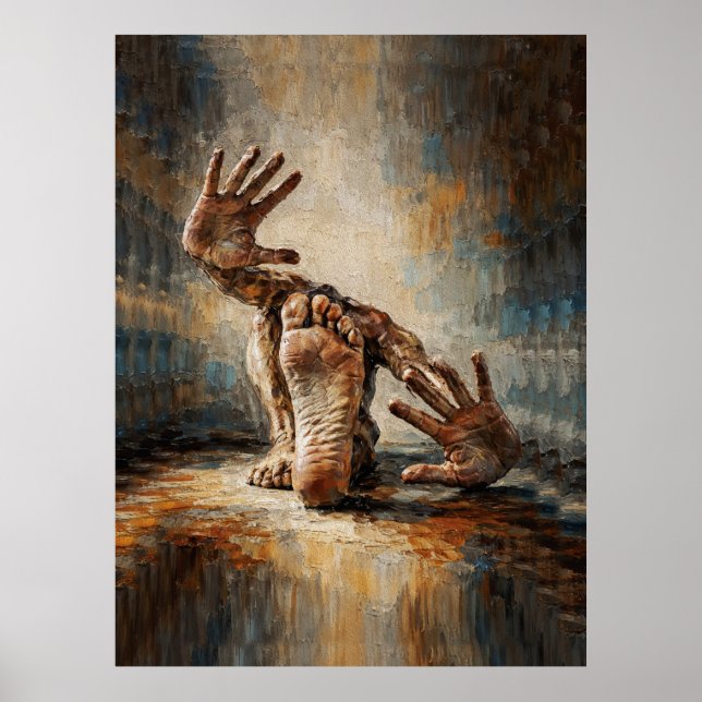 Surreal kriechende Hände und Füße Expressiv Poster (Vorne)