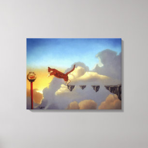 Surreal Kunst-Leinwand-Druck "Sprung des Glaubens Leinwanddruck