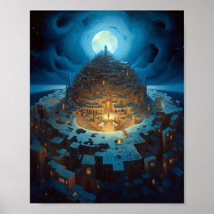 Surreal Landscity Fantasy Art Poster