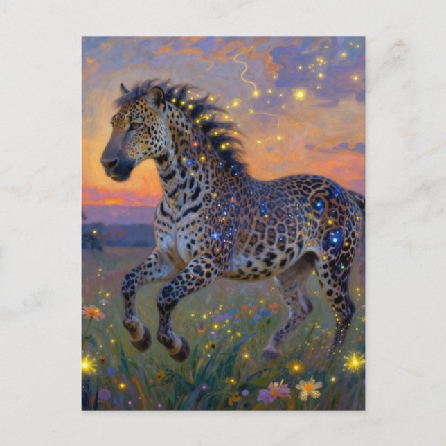 Surreal leopard horse hybrid  postkarte (Vorderseite)