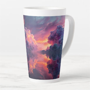 Surreal leuchtende Sonnenuntergangs-Wolken, die si Milchtasse