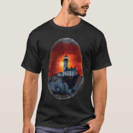 Surreal Lighthouse Fingerprint Muster T - Shirt