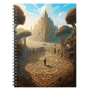 Surreal Maze Burg Fantastische Bergwelten Notizblock