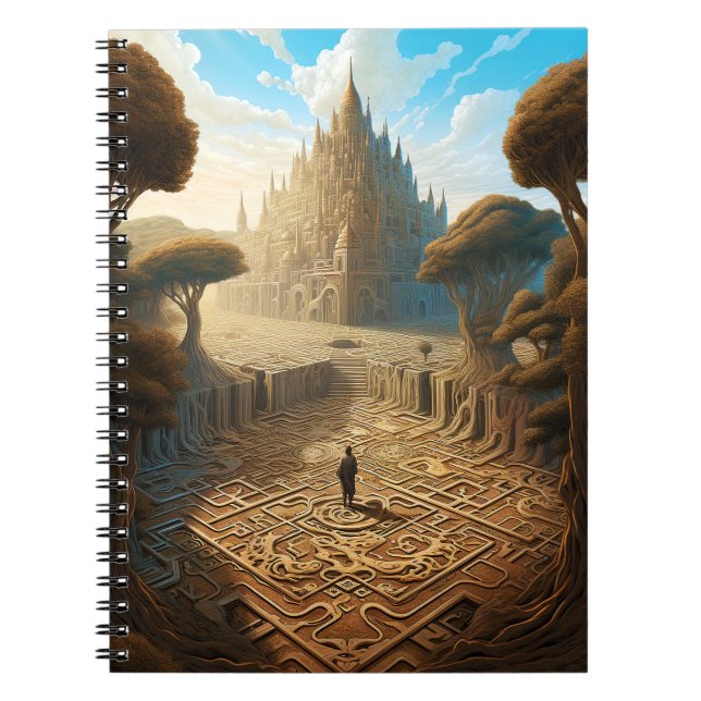 Surreal Maze Burg Fantastische Bergwelten Notizblock (Vorderseite)