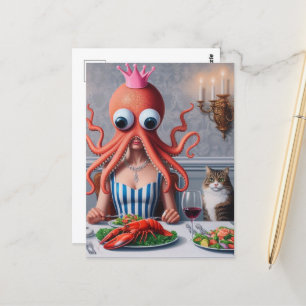 Surreal Meeresfrüchte Postkarte