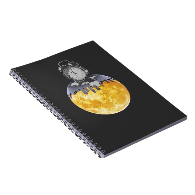 Surreal Melting Clock Sun Notebook | Abstract Time Notizblock (Rechte Seite)
