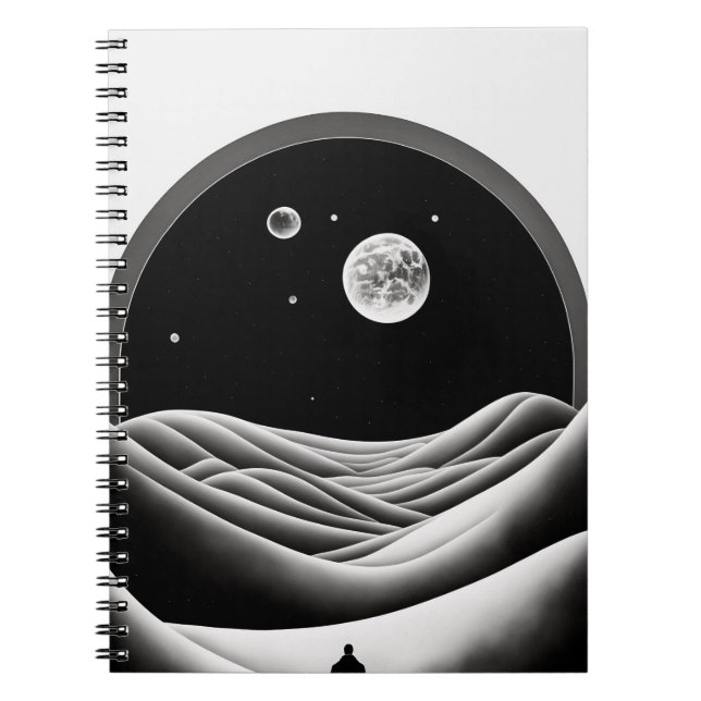 Surreal Moonlit Desk Notebook Notizblock (Vorderseite)