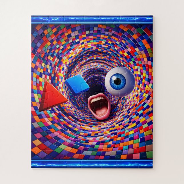 Surreal, mosaic vortex, trippy eye and mouth (Vertikal)
