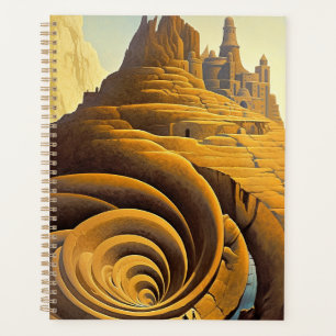 Surreal Mountain City Fantasy Art Planer