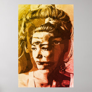 Surreal Multi-Mit Augen Portrait - Abstrakt Psyche Poster