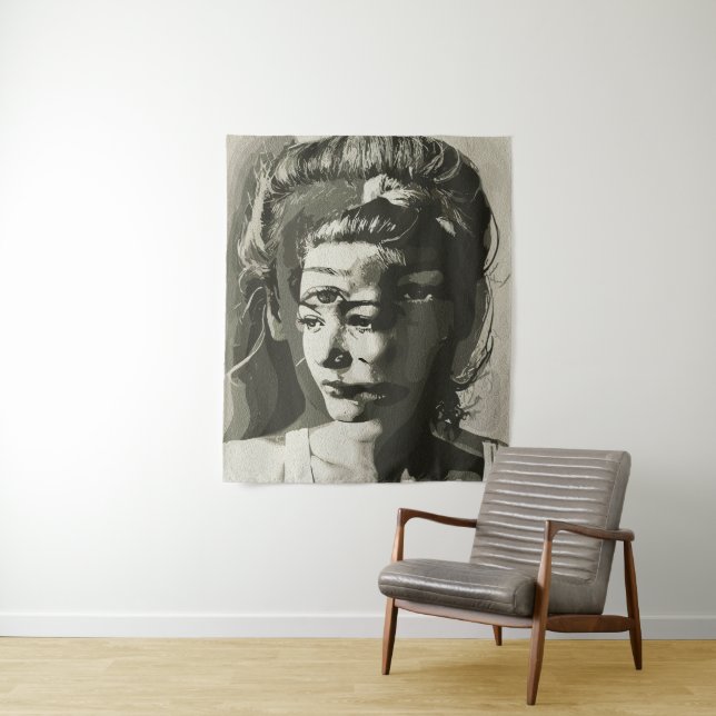 Surreal Multi-Mit Augen Portrait - Abstrakt Psyche Wandteppich (Beispiel)