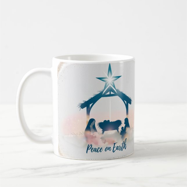 Surreal Nativity Peace on Earth Minimalist Classic Kaffeetasse (Links)