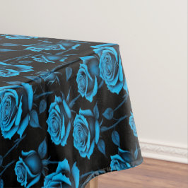 Surreal Neon Blue Roses Tischdecke