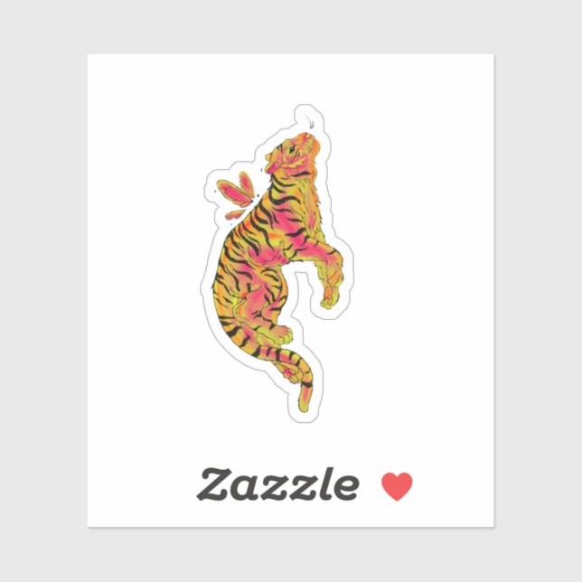 Surreal Neon Tiger Aufkleber (Blatt)