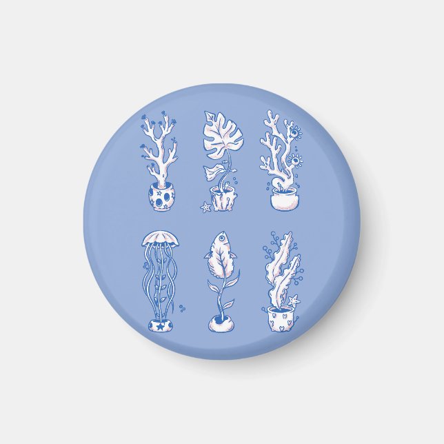 Surreal Ocean Botanik Magnet (Vorne)