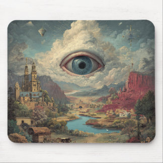 Surreal One-Eye Digital Illustration Wall Art Mousepad