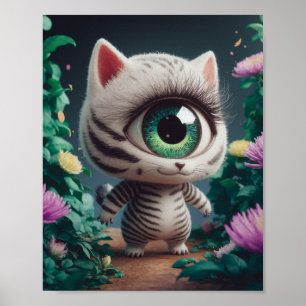 Surreal One Mit Augen Zebra Kitty Poster