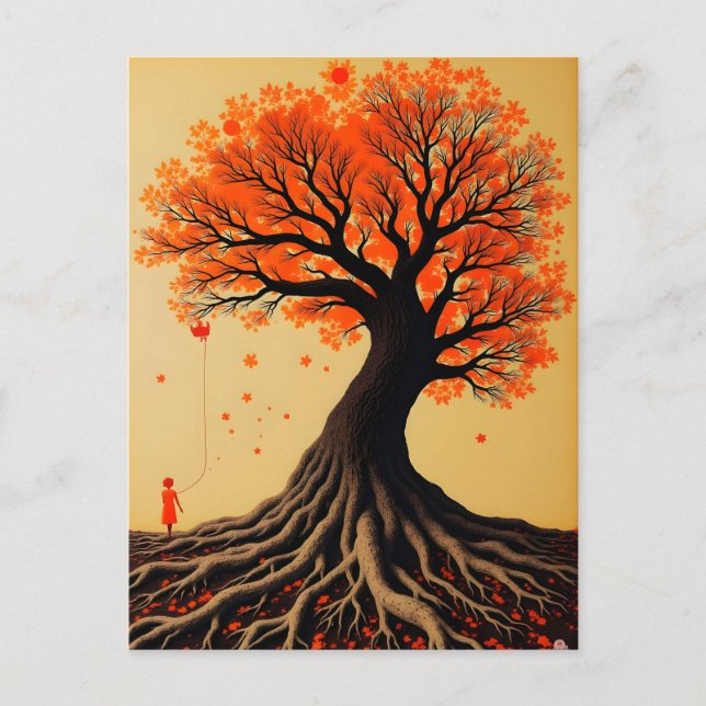 Surreal Orange Tree Postkarte (Vorderseite)