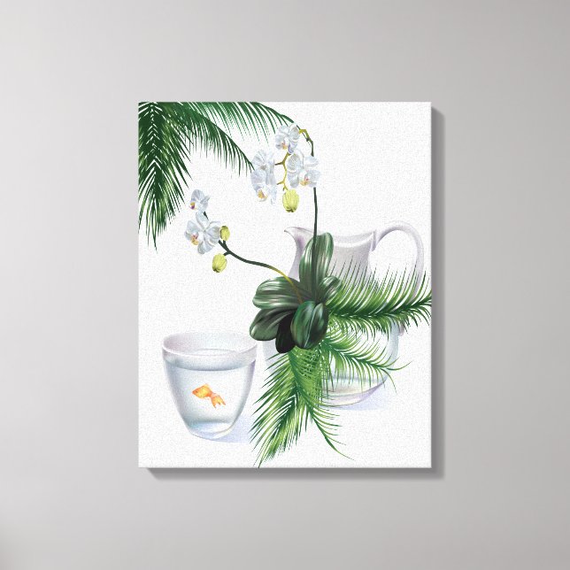 Surreal Orchid Goldfish Leinwanddruck (Vorderseite)