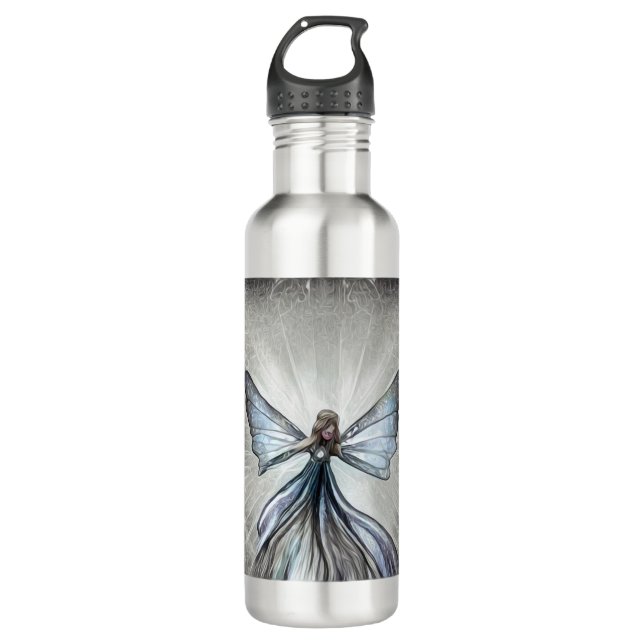 Surreal Painted Opal Sunburst Fairy Edelstahlflasche (Vorderseite)