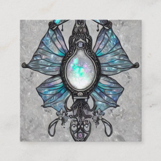 Surreal Painted Opal Wings Pendant Quadratische Visitenkarte