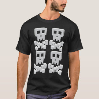 Surreal Pixel Skulls Large minimalist retro style T-Shirt