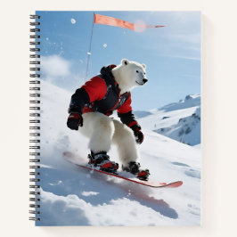 Surreal Polarbär Snowboarden Winterabenteuer Notizbuch