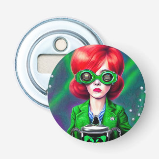 Surreal Pop St. Patrick's Day Beer Goggles Girl Flaschenöffner