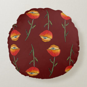 Surreal Poppy Blume Art Rundkissen Rundes Kissen