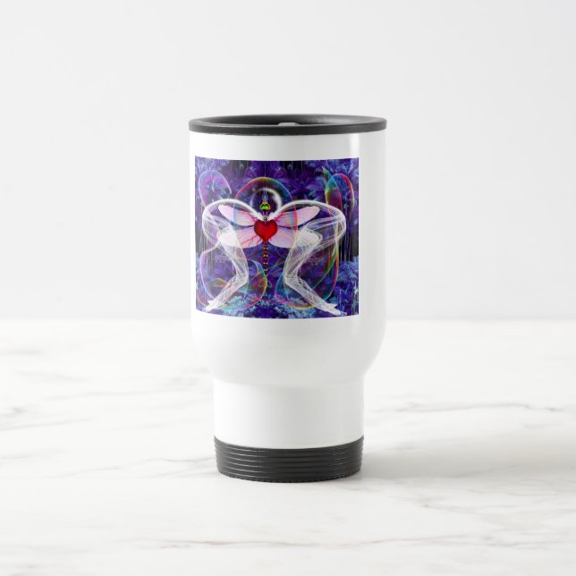 Surreal Psychedelic Dragon Fly Reisebecher (Mittel)