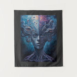 Surreal psychedelische Mehrfach-Augen-Split-Vision Wandteppich